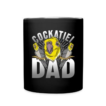 Bird Papa Father's Day Gift Idea Cockatiel - Full Colour Mug - black - Front
