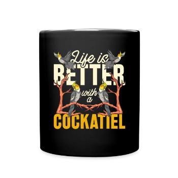 Bird Pet Gift Idea Animals Cockatiel - Full Colour Mug - black - Front