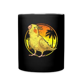 Tropischer Vogel Sommer Geschenk Nymphensittich - Tasse einfarbig - Schwarz - Vorne