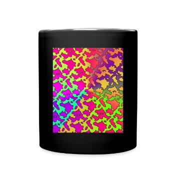 Buntes Kuh Muster Kuhflecken Kuh Geschenk Kuh - Tasse einfarbig - Schwarz - Vorne