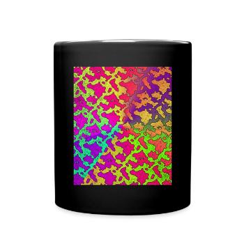 Colorful Cow Spots Farm Animal Gift Cow - Full Colour Mug - black - Front