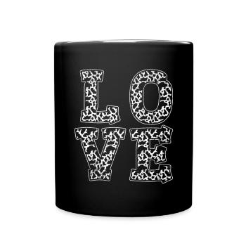 Taches de vache Love vache - Mug uni - noir - Devant