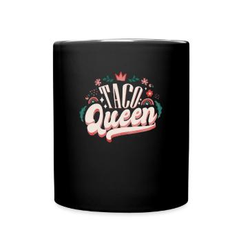 Tacos Queen Symbologie de la nourriture mexicaine - Mug uni - noir - Devant