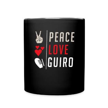 Peace Love Guiro Music Instrument - Tasse einfarbig - Schwarz - Vorne
