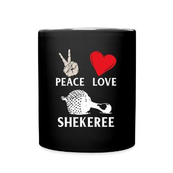 Peace Love Shekeree Musique de percussion - Mug uni - noir - Devant