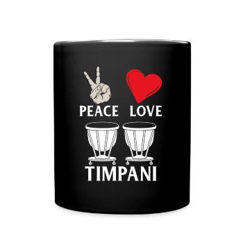 Peace Love Timpani - Full Colour Mug - black - Front