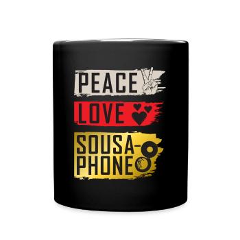 Peace Love Sousaphone Tuba Sousaphone - Full Colour Mug - black - Front
