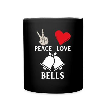 Peace Love Bells Music Bells Players - Tasse einfarbig - Schwarz - Vorne