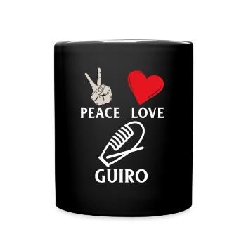 Peace Love Guiro Music Instrument - Tasse einfarbig - Schwarz - Vorne