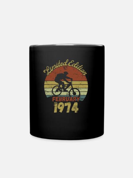 Geburtstag Fahrrad Bike February 1974 - Tasse einfarbig - Schwarz