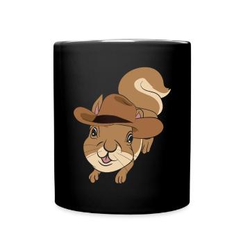Animal Lover Cowboy Gift Squirrel - Full Colour Mug - black - Front