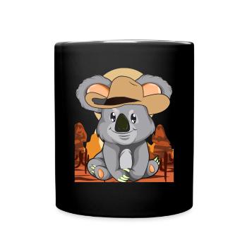 Animal Lover Cowboy Gift Koala Bear - Full Colour Mug - black - Front