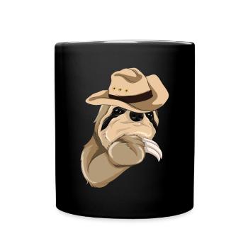 Animal Lover Cowboy Gift Sloth - Full Colour Mug - black - Front