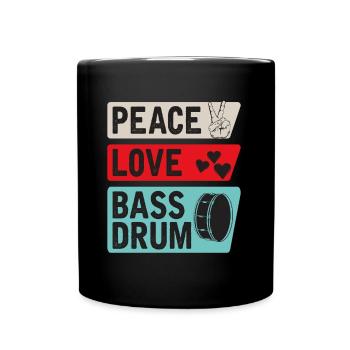 Peace Love Bass Drum Orchestra Band - Mug uni - noir - Devant