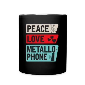 Peace Love Metallo Phone Joueurs - Mug uni - noir - Devant