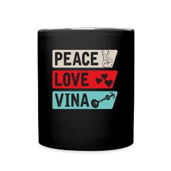 Peace Love Vina Guitar Instrument - Tasse einfarbig - Schwarz - Vorne