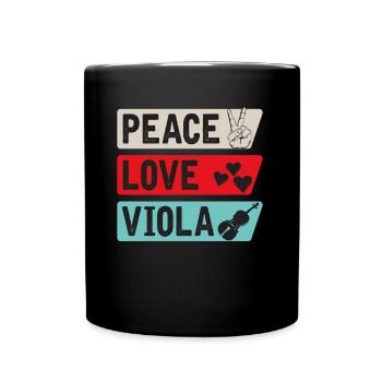 Peace Love Viola Guitar Viola Players - Tasse einfarbig - Schwarz - Vorne