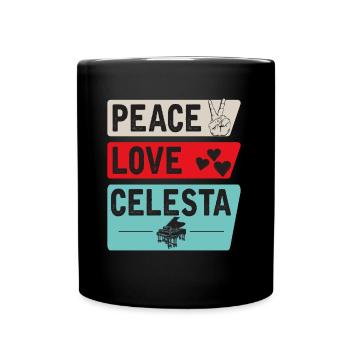 Peace Love Celesta Musical Instrument - Tasse einfarbig - Schwarz - Vorne