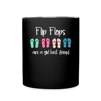 Flip Flops Sind Eine Beste Freundin Für Mädchen - Tasse einfarbig - Schwarz - Vorne