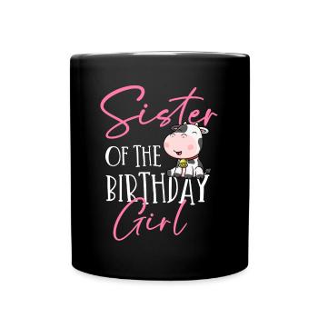 Kuhgeburtstag, Bauer Geburtstag Mädchen - Tasse einfarbig - Schwarz - Vorne