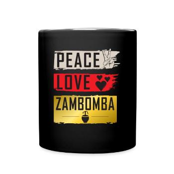 Peace Love Zambomba Musique portugaise - Mug uni - noir - Devant