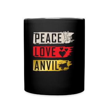 Peace Love Anvil Instrument Musique sonore - Mug uni - noir - Devant