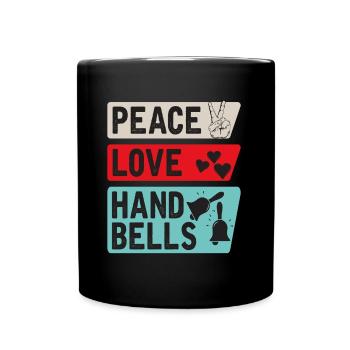 Peace Love Hand Bells Instrument Music - Tasse einfarbig - Schwarz - Vorne