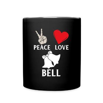 Peace Love Bell Musical Instrument - Tasse einfarbig - Schwarz - Vorne