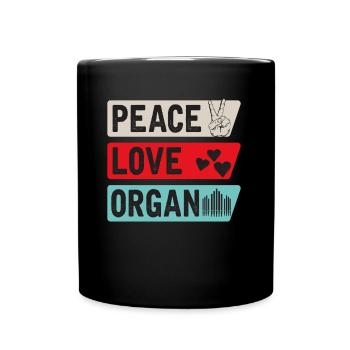 Peace Love Organ Harmonica Player - Tasse einfarbig - Schwarz - Vorne