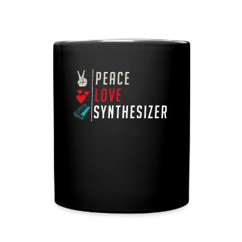 Peace Love Synthétiseur Boîte à rythmes - Mug uni - noir - Devant