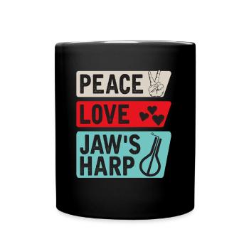 Peace Love Jaw's Harp Lamellophone Music - Tasse einfarbig - Schwarz - Vorne