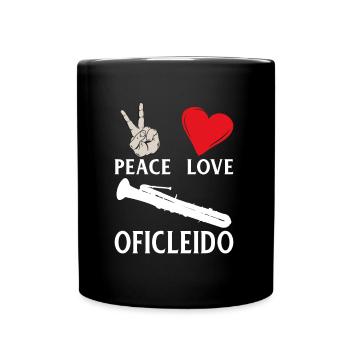 Peace Love Oficleido Music Instrument - Tasse einfarbig - Schwarz - Vorne