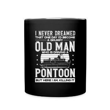 Vieux grincheux conduisant un ponton - Mug uni - noir - Devant