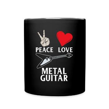 Peace Love Metal Guitare Basse - Mug uni - noir - Devant
