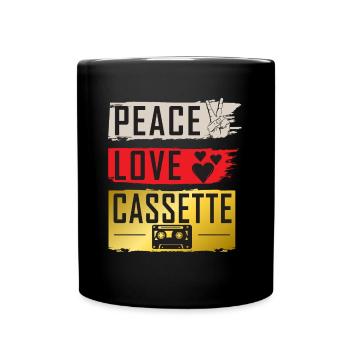 Peace Love Cassette Music Instrument - Tasse einfarbig - Schwarz - Vorne