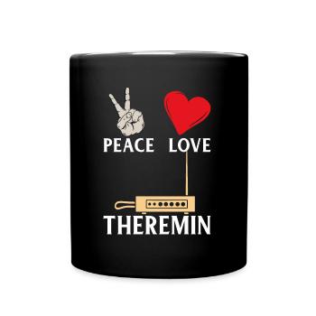 Peace Love Theremin Music Instrument - Tasse einfarbig - Schwarz - Vorne