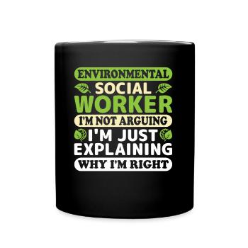 Environmental Social Worker Job Environmentalist - Full Colour Mug - black - Front