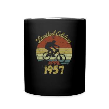 Birthday Bike Bike April 1957 - Full Colour Mug - black - Front