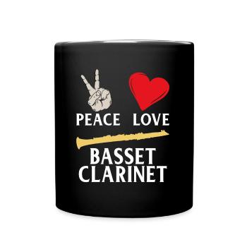 Peace Love Basset Clarinet Clarinetist - Tasse einfarbig - Schwarz - Vorne