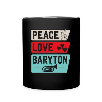 Peace Love Baryton Drôle Baryton Joueur - Mug uni - noir - Devant