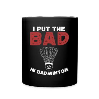 Badminton, badminton players - Full Colour Mug - black - Front