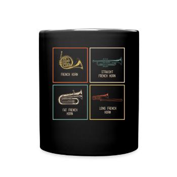 Français Joueur de cor - Mug uni - noir - Devant
