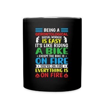 Travailleur social gérontologique Emploi Gérontologie - Mug uni - noir - Devant