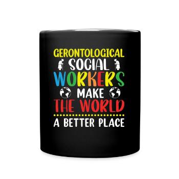 Travailleur social gérontologique Emploi Gérontologie - Mug uni - noir - Devant