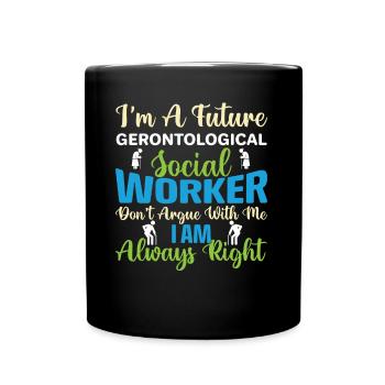 Je suis un futur travailleur social gérontologique - Mug uni - noir - Devant