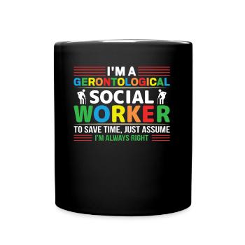 Travailleur social gérontologique Emploi Gérontologie - Mug uni - noir - Devant