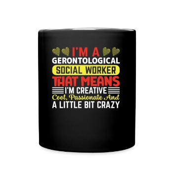 Travailleur social gérontologique Emploi Gérontologie - Mug uni - noir - Devant