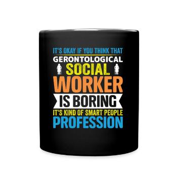Travailleur social gérontologique Emploi Gérontologie - Mug uni - noir - Devant