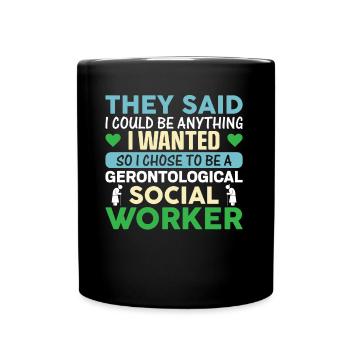 Travailleur social gérontologique Emploi Gérontologie - Mug uni - noir - Devant