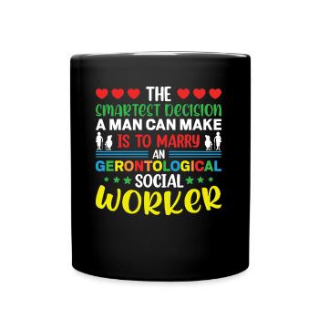 Travailleur social gérontologique Emploi Gérontologie - Mug uni - noir - Devant